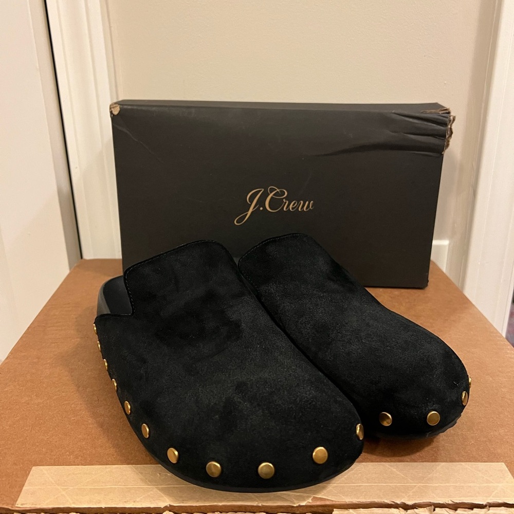 J. Crew Pacific Studded Clogs in Black Suede - Picture 6 of 7